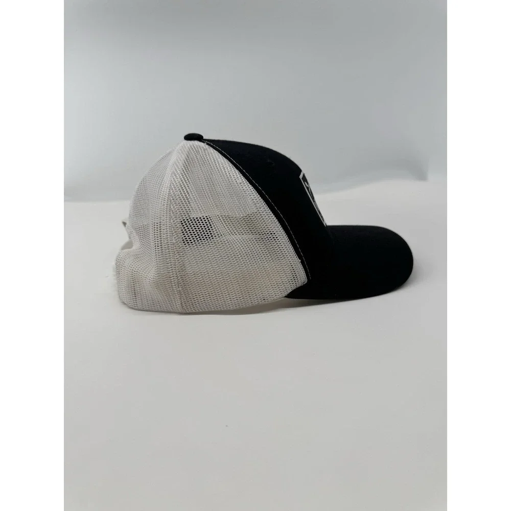 VATO Trucker Hat Snapback Black White Mesh Cap Flat Bill Adjustable